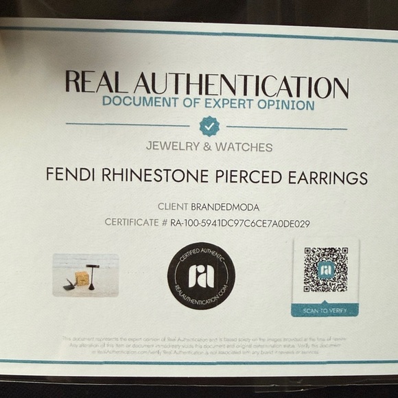 Fendi Rose Gold Circular Logo Earrings - Picture 9 of 10